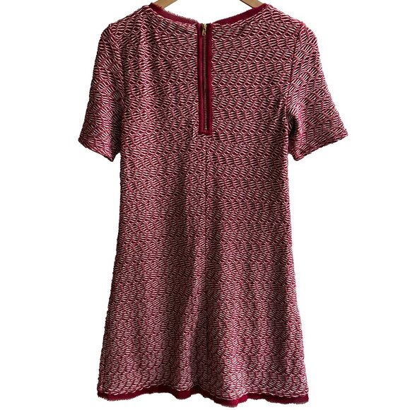 Maeve Dora Short Sleeve Cranberry Red and White Pleated Front Dress Size… - Picture 3 of 10